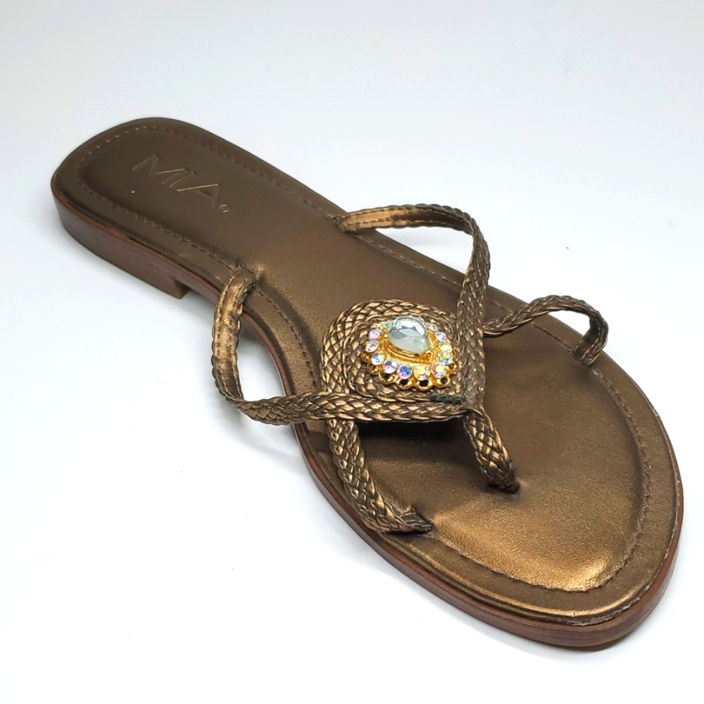 MIA Pandora Flat Copper Bling Sandals